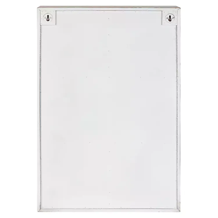Kirklands Home Farmhouse Chic White Wood & Iron Wall Cabinet Clearance