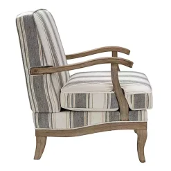 Kirklands Home Farmhouse Gray & Brown Striped Armchairs, Set of 2 Best