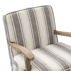 Kirklands Home Farmhouse Gray & Brown Striped Armchairs, Set of 2 Best