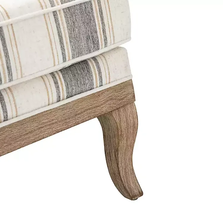 Kirklands Home Farmhouse Gray & Brown Striped Armchairs, Set of 2 Best