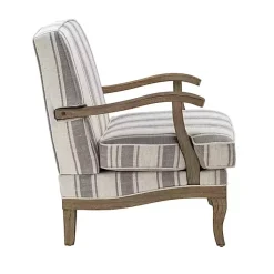 Kirklands Home Farmhouse Gray & Ivory Striped Armchair Hot