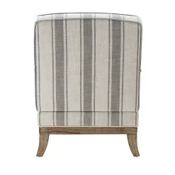 Kirklands Home Farmhouse Gray & Ivory Striped Armchair Hot