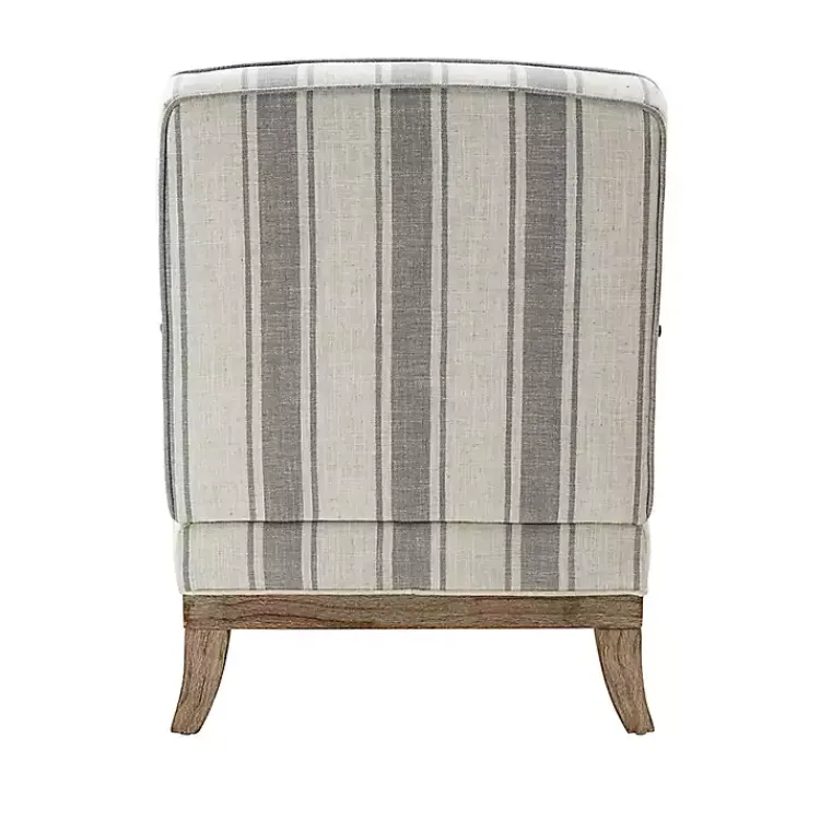 Kirklands Home Farmhouse Gray & Ivory Striped Armchair Hot