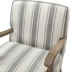 Kirklands Home Farmhouse Gray & Ivory Striped Armchair Hot