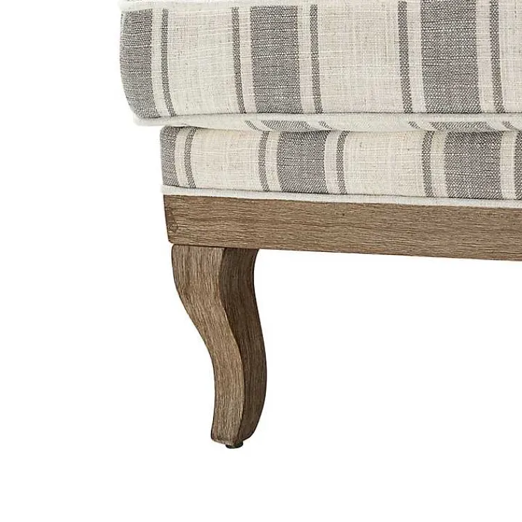 Kirklands Home Farmhouse Gray & Ivory Striped Armchair Hot