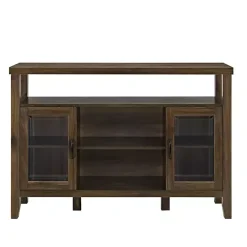 Kirklands Home Farmhouse Highboy Dark Walnut TV Stand Brown Discount