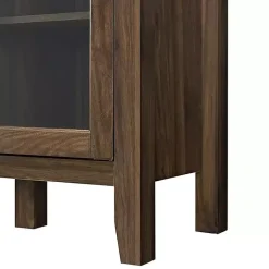 Kirklands Home Farmhouse Highboy Dark Walnut TV Stand Brown Discount