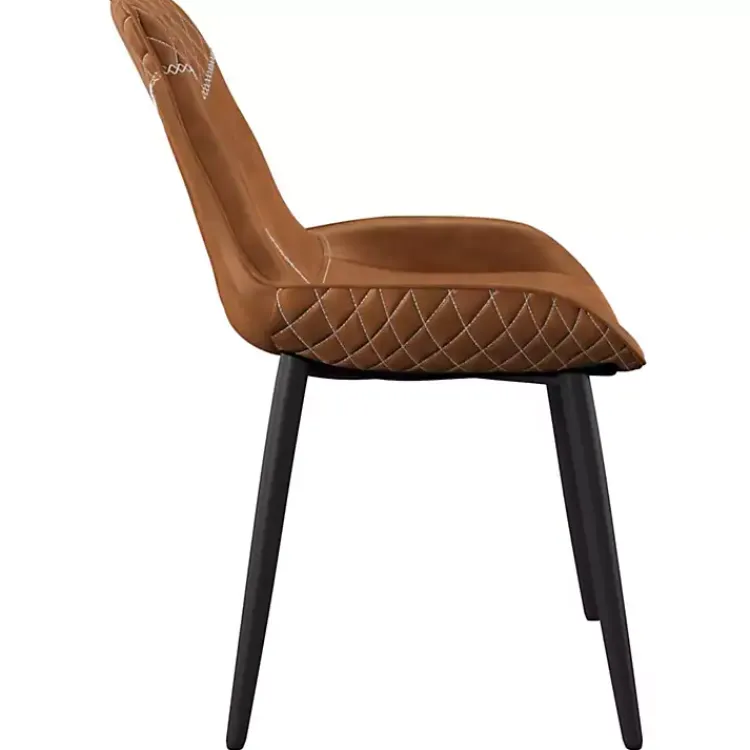 Kirklands Home Faux Leather Dining Chairs, Set of 2 Brown Hot