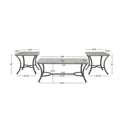 Kirklands Home Faux Concrete 3-pc. Coffee & Side Table Set Tan