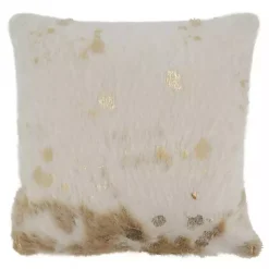 Pillows>Kirklands Home Faux Cow Hide and Gold Foil Accent Pillow