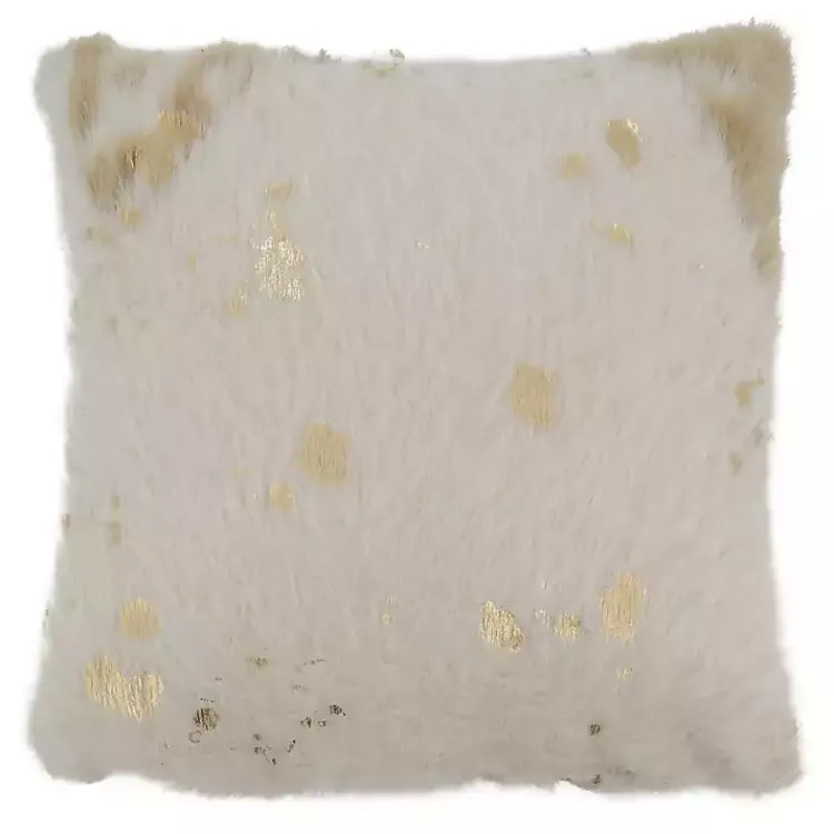 Pillows>Kirklands Home Faux Cow Hide and Gold Foil Accent Pillow