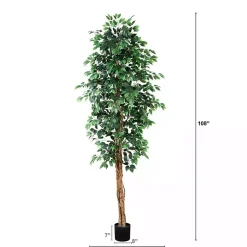 Trees & Topiaries>Kirklands Home Faux Ficus Tree, 9 ft.