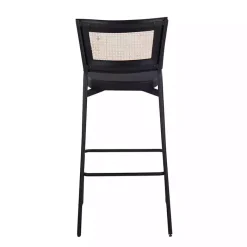Kirklands Home Faux Leather and Rattan Bar Stools, Set of 2 Clearance