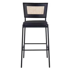 Kirklands Home Faux Leather and Rattan Bar Stools, Set of 2 Clearance