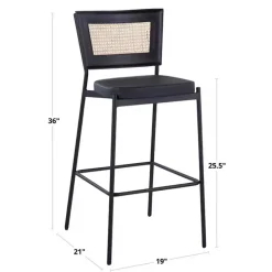 Kirklands Home Faux Leather and Rattan Bar Stools, Set of 2 Clearance