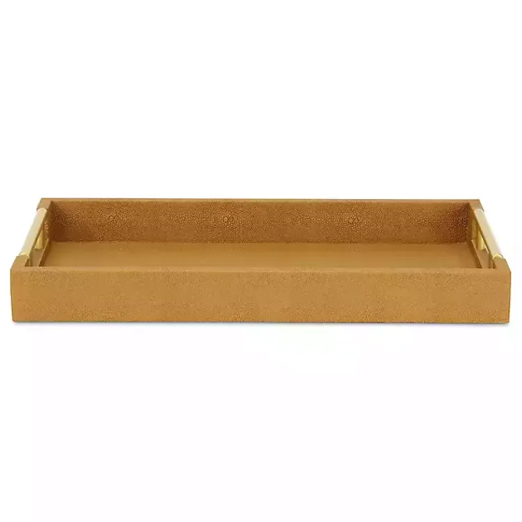 Decorative Trays>Kirklands Home Faux Leather Camel Tray Brown