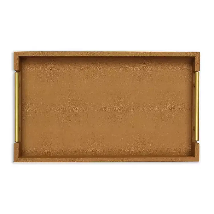 Decorative Trays>Kirklands Home Faux Leather Camel Tray Brown