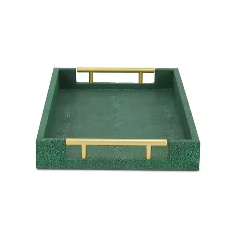Decorative Trays>Kirklands Home Faux Leather Tray Green