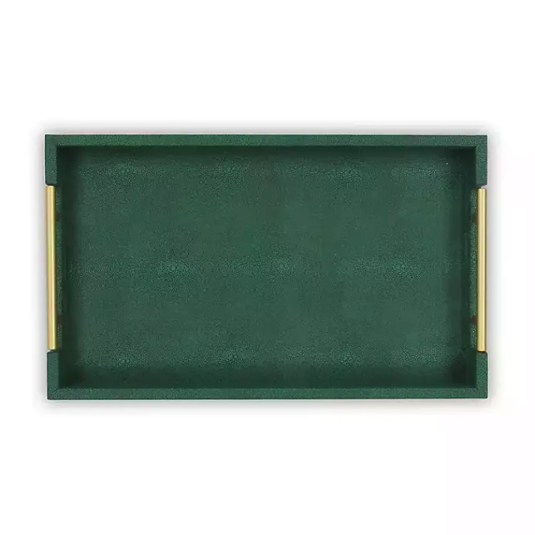 Decorative Trays>Kirklands Home Faux Leather Tray Green