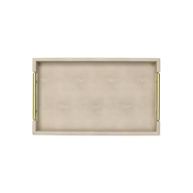 Decorative Trays>Kirklands Home Faux Leather Ivory Tray Tan