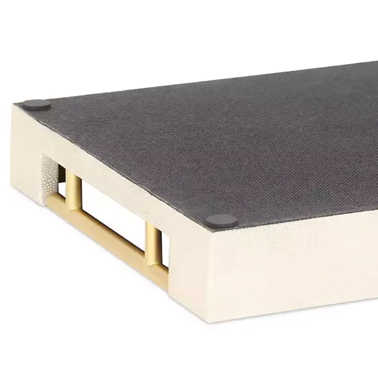 Decorative Trays>Kirklands Home Faux Leather Ivory Tray Tan