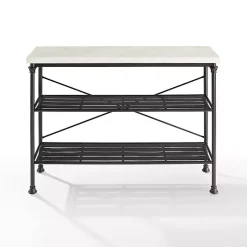 Kirklands Home Faux Marble Top 3-Tier Melody Console Table Black Hot