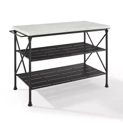 Kirklands Home Faux Marble Top 3-Tier Melody Kitchen Island Hot