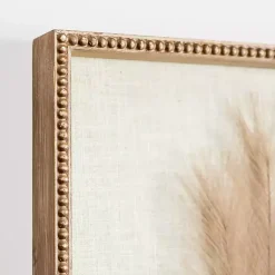 Kirklands Home Faux Pampas Grass Beaded Frame Wall Plaque Tan Best