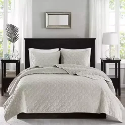 Kirklands Home Faux Velvet California King 3-pc. Coverlet Set White Discount