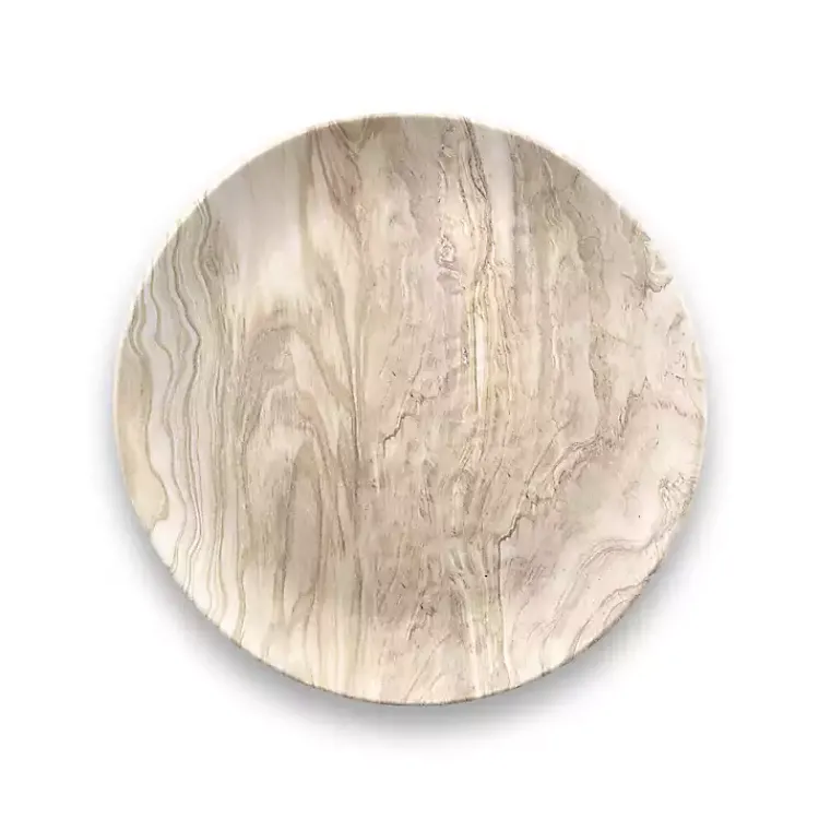 Kirklands Home Faux Wood Melamine Salad Plates, Set of 6 Tan New