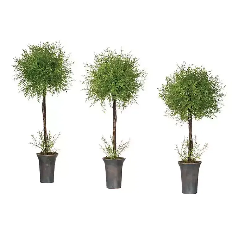 Trees & Topiaries>Kirklands Home Feather Fern Topiaries, Set of 3