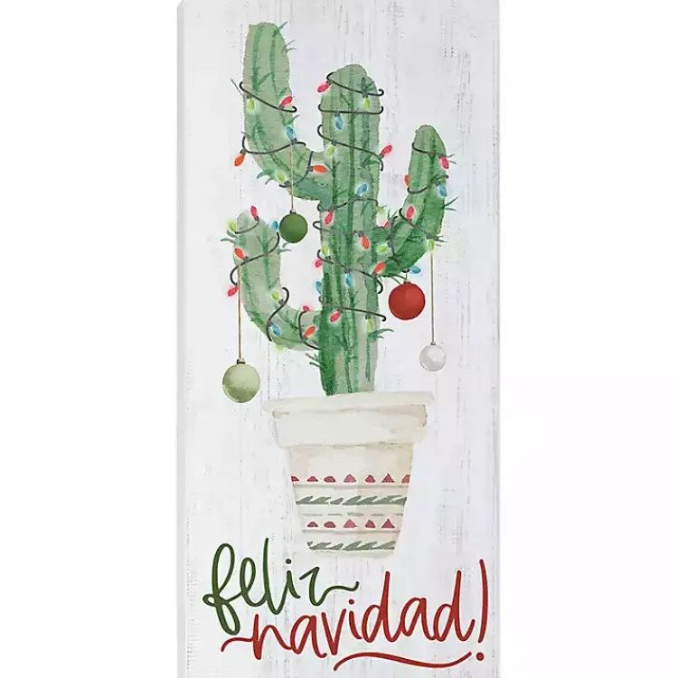 Christmas Art & Wall Decor>Kirklands Home Feliz Navidad Cactus Wall Plaque