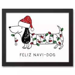 Christmas Art & Wall Decor>Kirklands Home Feliz Navidog Canvas Wall Plaque