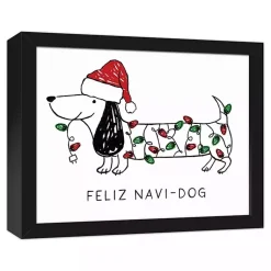 Christmas Art & Wall Decor>Kirklands Home Feliz Navidog Canvas Wall Plaque