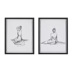 Kirklands Home Feminine Figures Framed Art Prints, Set of 2 New