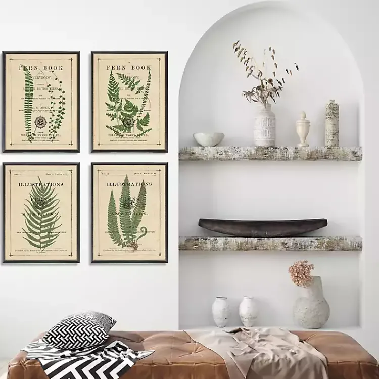 Kirklands Home Fern Illustrations Framed Art Prints, Set of 4 Clearance