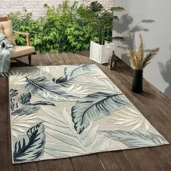 Kirklands Home Ferns and Palms Indoor/Outdoor Area Rug, 5x7 Sale