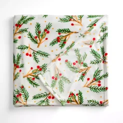 Blankets & Throws>Kirklands Home Festive Holly Plush Throw