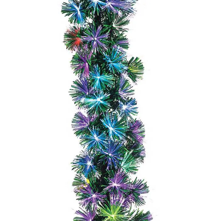 Christmas Arrangements & Garland>Kirklands Home Fiber Optic Color Changing Christmas Garland Green