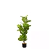 Trees & Topiaries>Kirklands Home Fiddle Leaf Fig Tree in Black Pot, 4 ft.
