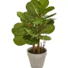 Trees & Topiaries>Kirklands Home Fiddle Leaf Plant Arrangement, 22 in.