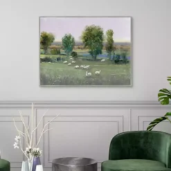 Kirklands Home Field of Sheep Framed Canvas Art Print Green Online