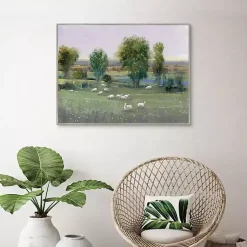 Kirklands Home Field of Sheep Framed Canvas Art Print Green Online