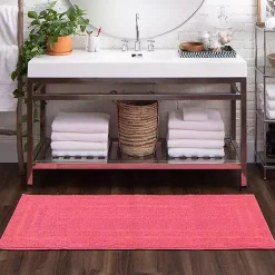 Kirklands Home Fiesta Plush Reversible Cotton Bath Mat, 60 in. Pink