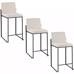 Kirklands Home Fiji Beige Upholstered Counter Stools, Set of 3 Tan Online