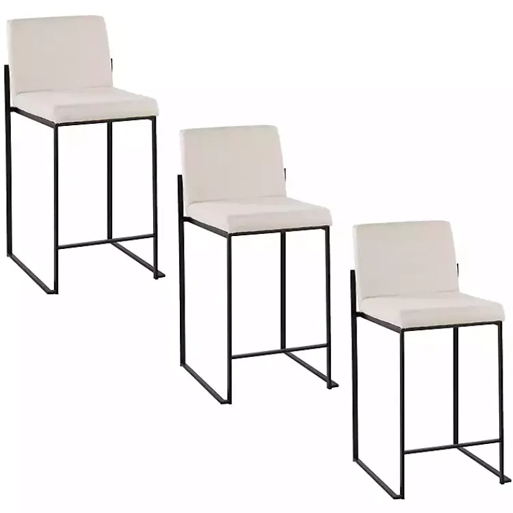 Kirklands Home Fiji Beige Upholstered Counter Stools, Set of 3 Tan Online