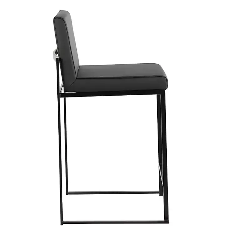 Kirklands Home Fiji Faux Leather Counter Stools, Set of 3 Black Discount