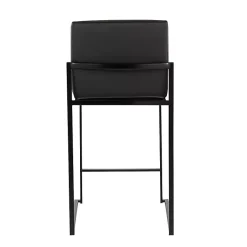 Kirklands Home Fiji Faux Leather Counter Stools, Set of 3 Black Discount