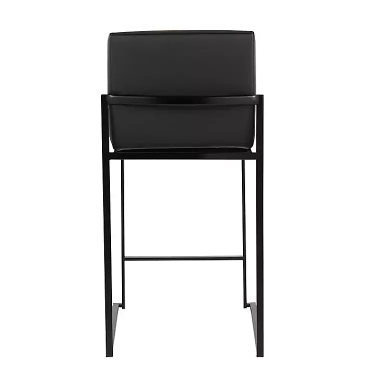 Kirklands Home Fiji Faux Leather Counter Stools, Set of 3 Black Discount