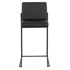 Kirklands Home Fiji Faux Leather Counter Stools, Set of 3 Black Discount